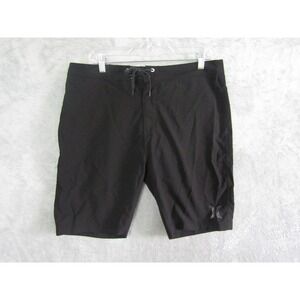 Hurley Board Shorts Black Mens Size 34 Athletic Swim Surf Beach